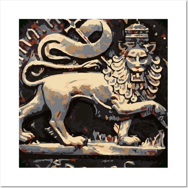 Jah Rastafari Ancient Rustic Lion of Judah Design Wall Art by rastaseed